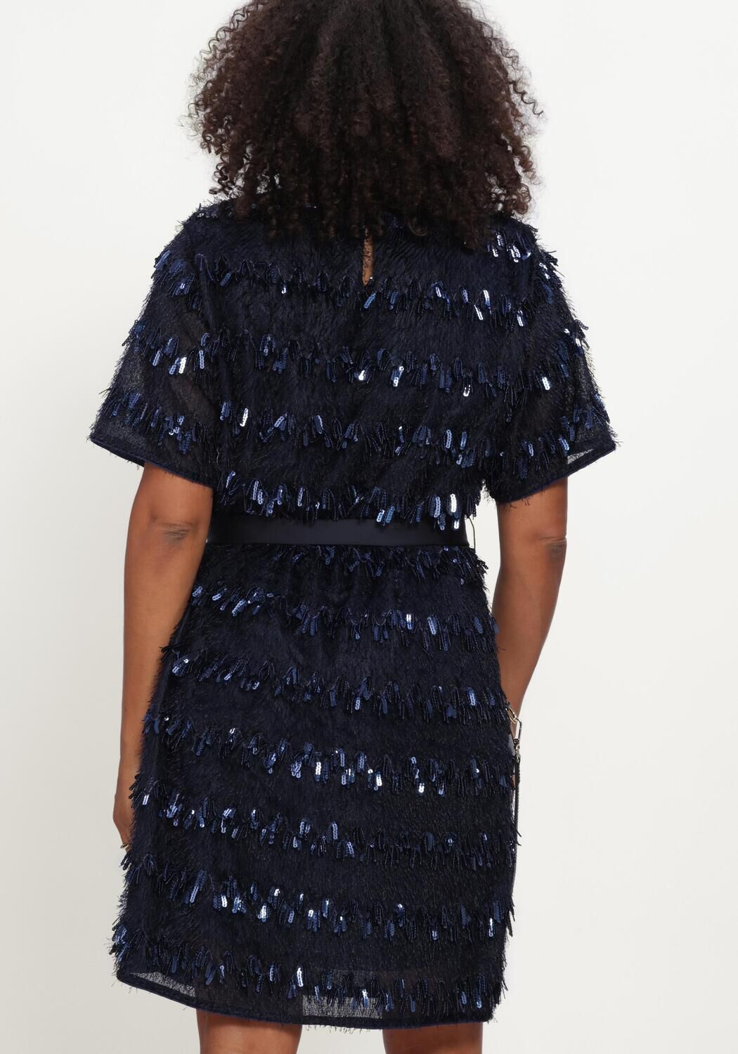 Donkerblauwe POM AMSTERDAM Mini jurk INEZ ETERNAL BLUE - large