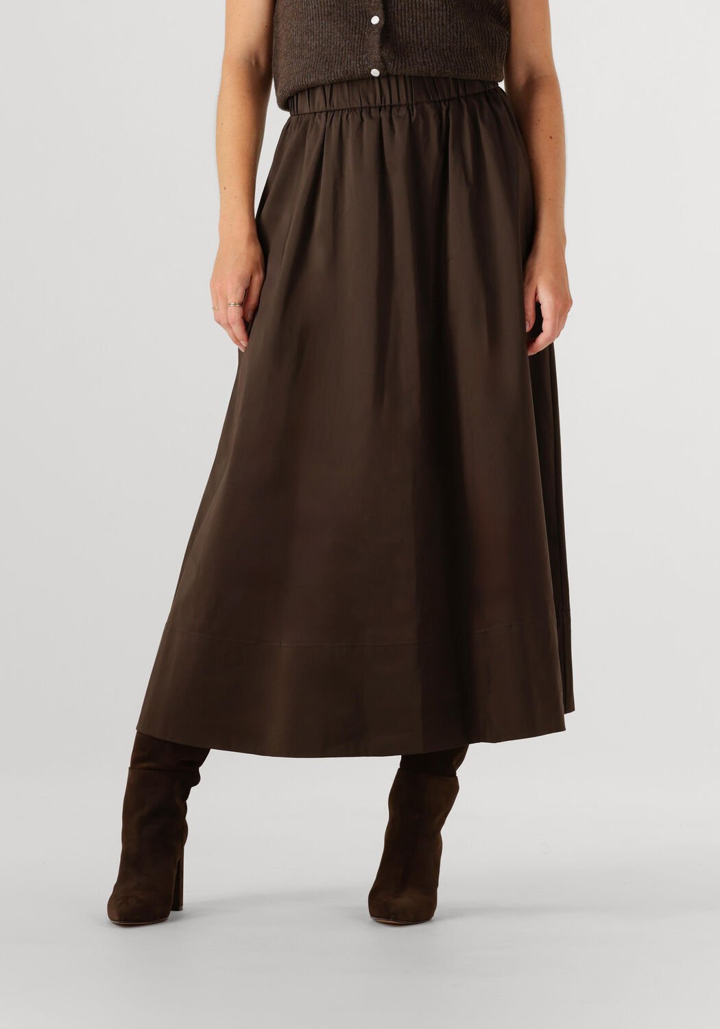 NEO NOIR Dames Rokken Yara Long Poplin Skirt Bruin