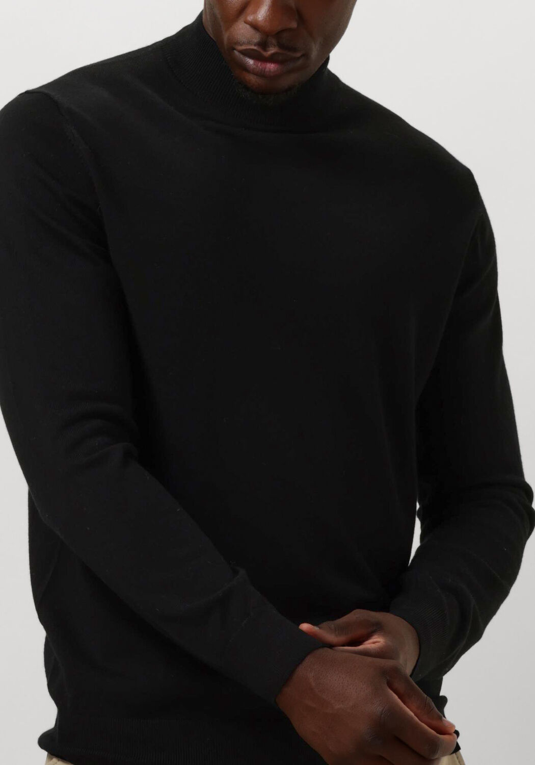 PROFUOMO Heren Truien & Vesten Pullover Mock Zwart