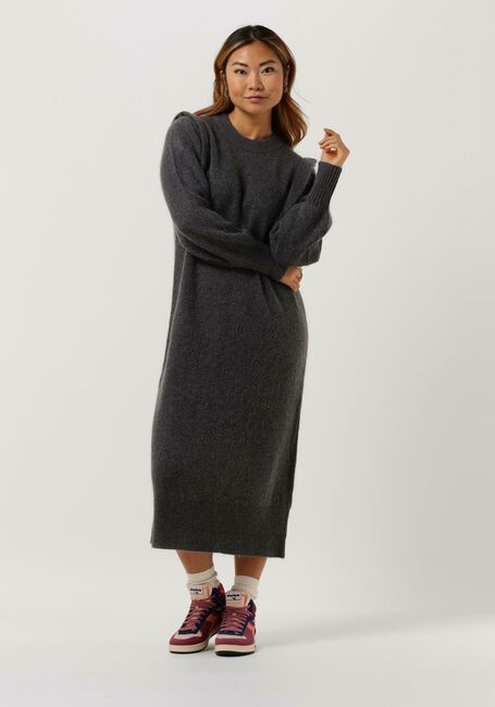 Grijze LEVETE ROOM Midi jurk LR-CILLE 27 DRESS - large