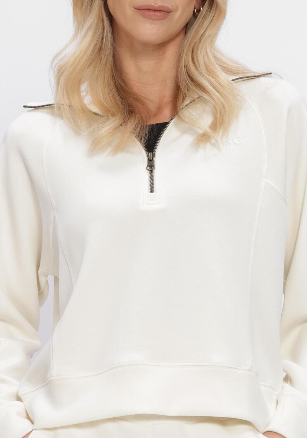 Gebroken wit BJORN BORG Truien/vesten STUDIO SOFT HALFZIP SWEATSHIRT - large