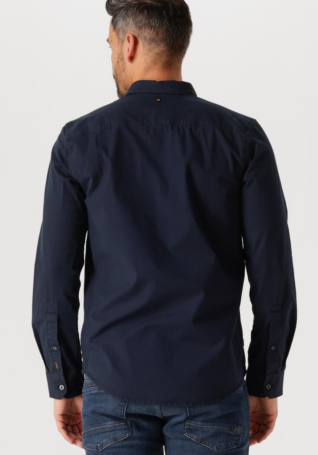 PME LEGEND Heren Overhemden Long Sleeve Shirt Light Gd Poplin Stretch Blauw