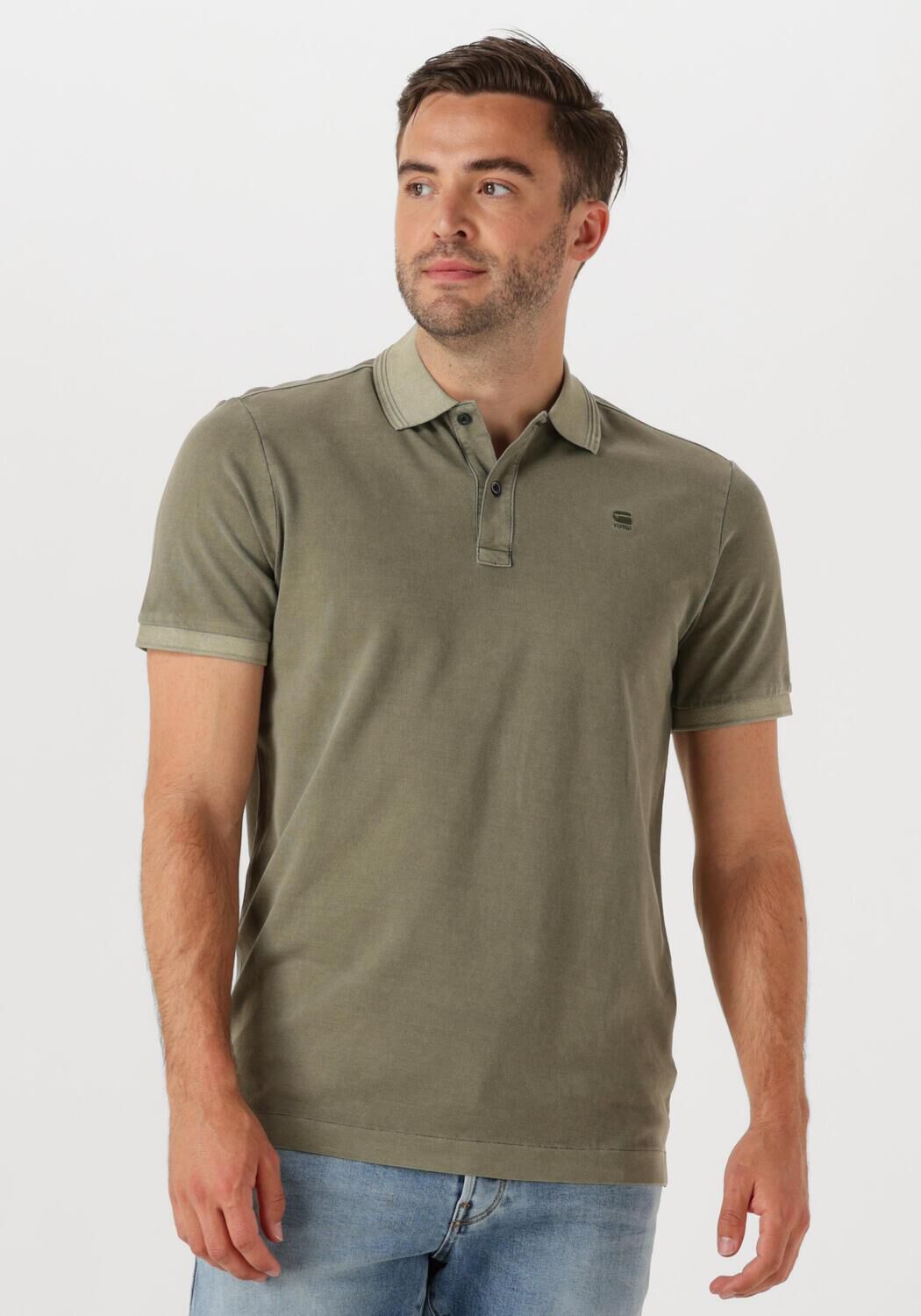 G-STAR RAW Heren Polo's & T-shirts Dunda Overdyed Slim Polo S\s Groen