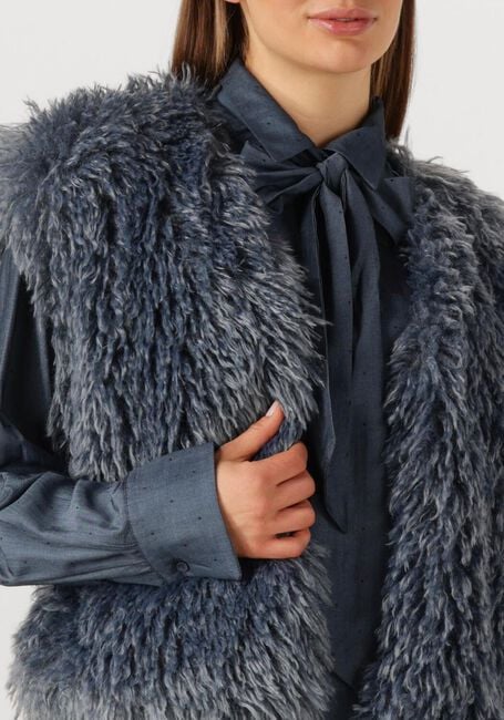 Blauwe JANSEN AMSTERDAM Gilet DALI GILET FF 276 FAKE FUR - large