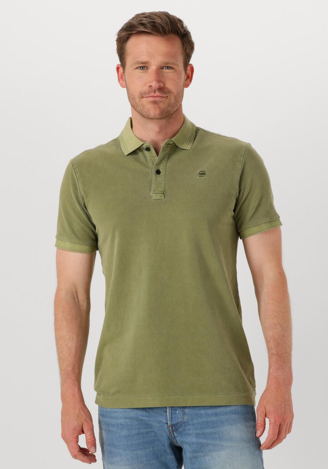 G-STAR RAW Heren Polo's & T-shirts Dunda Overdyed Slim Polo S\s Groen