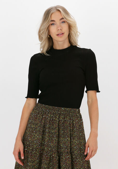 Zwarte SELECTED FEMME Top SLFANNA 2/4 CREW NECK TEE - large