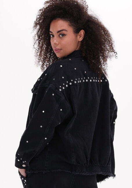 Zwarte ALIX THE LABEL Spijkerjas LADIES WOVEN STUDDED DENIM JACKET - large