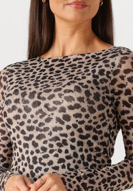 Grijze CATWALK JUNKIE Tops & T-shirts CHEETAH MESH LONG SLEEVE - large