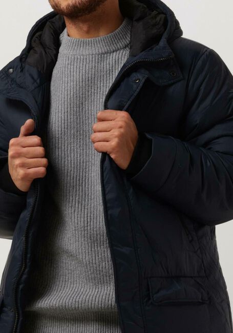 Donkerblauwe LYLE & SCOTT Gewatteerde jas LONG LINE INTERNAL PADDED JACKET - large
