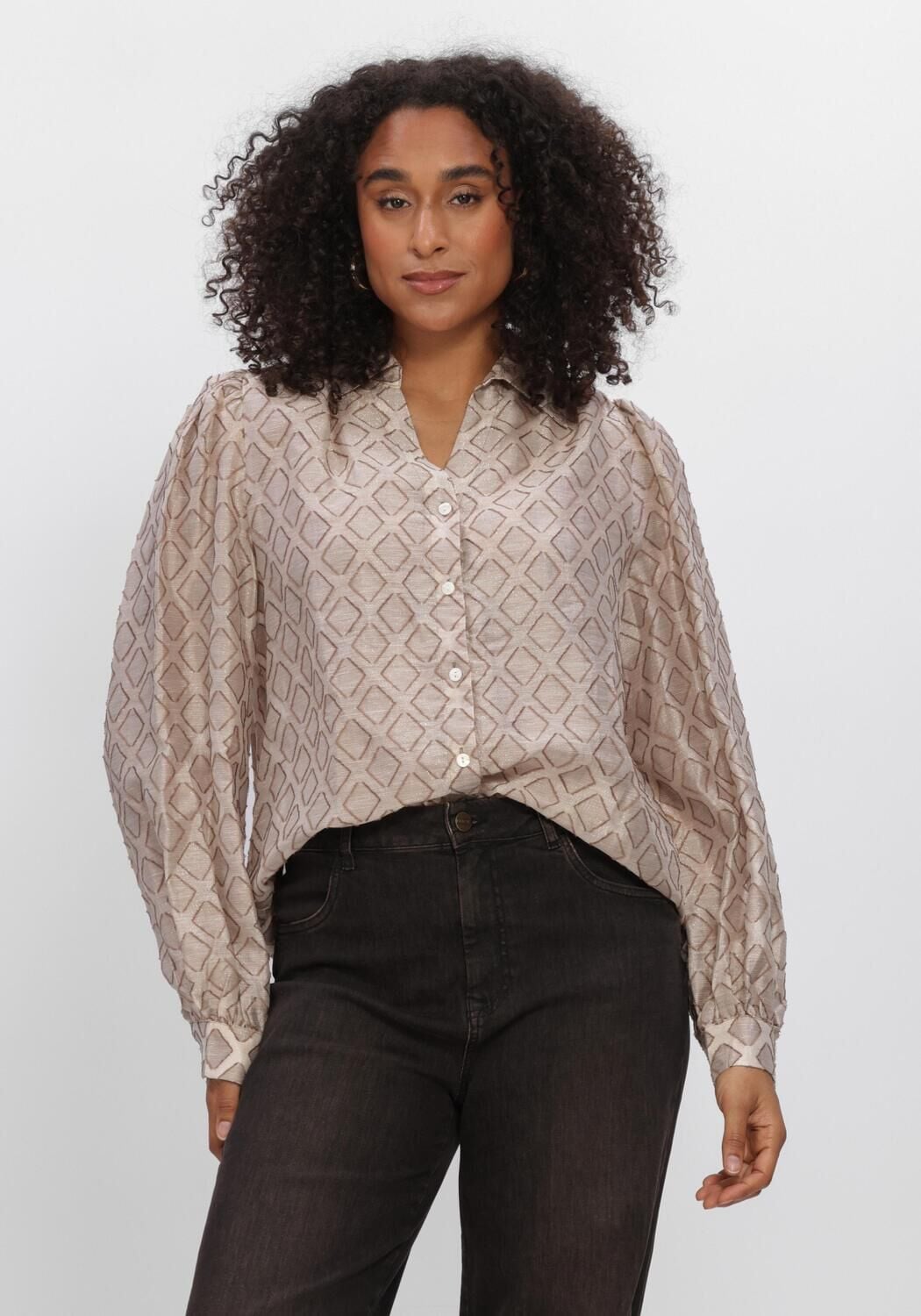 Beige NUKUS Blouses ANTONELLA BLOUSE PATTERN - large