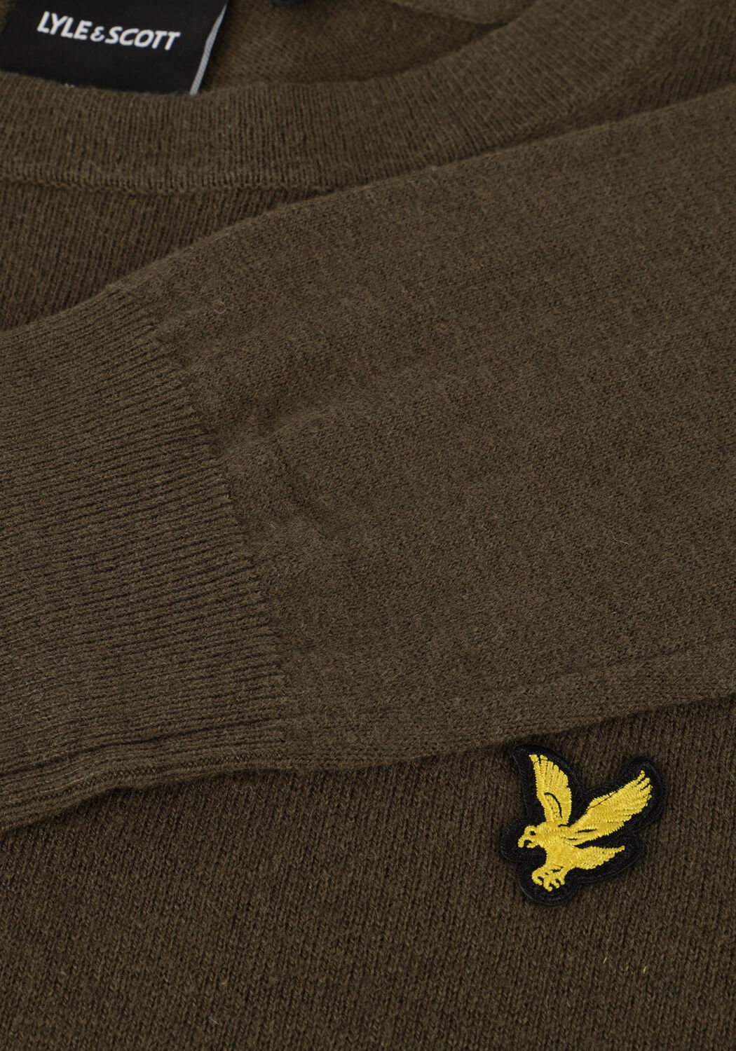 Groene LYLE & SCOTT Trui COTTON MERINO CREW NECK JUMPER - large