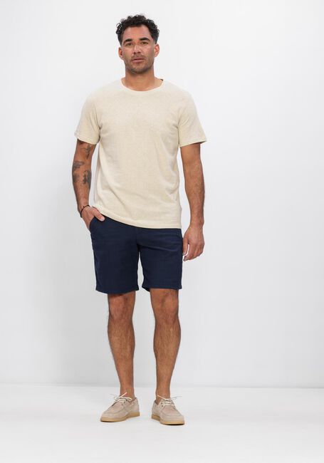 Beige SELECTED MEN T-shirt SLHADAM LINEN BLEND SS TEE NOOS - large