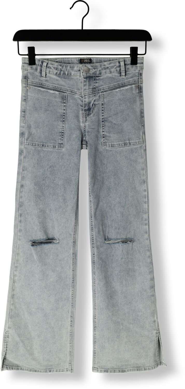 Indian Blue Jeans wide leg jeans Joy Worker met slijtage light denim