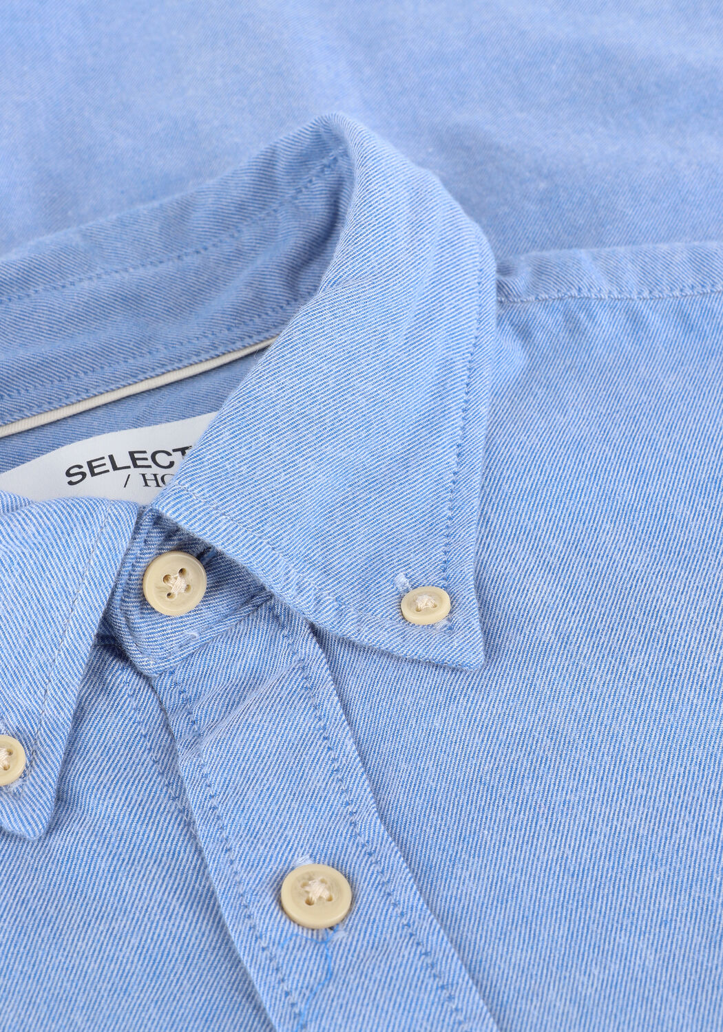 Lichtblauwe SELECTED MEN Casual overhemd SLHSLIMFLANNEL SHIRT LS W NOOS - large