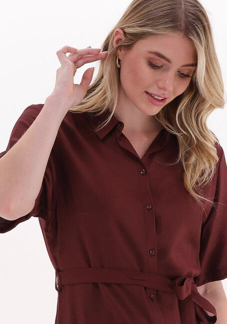 Bruine ANOTHER LABEL Midi jurk SANGO DRESS S/S - large