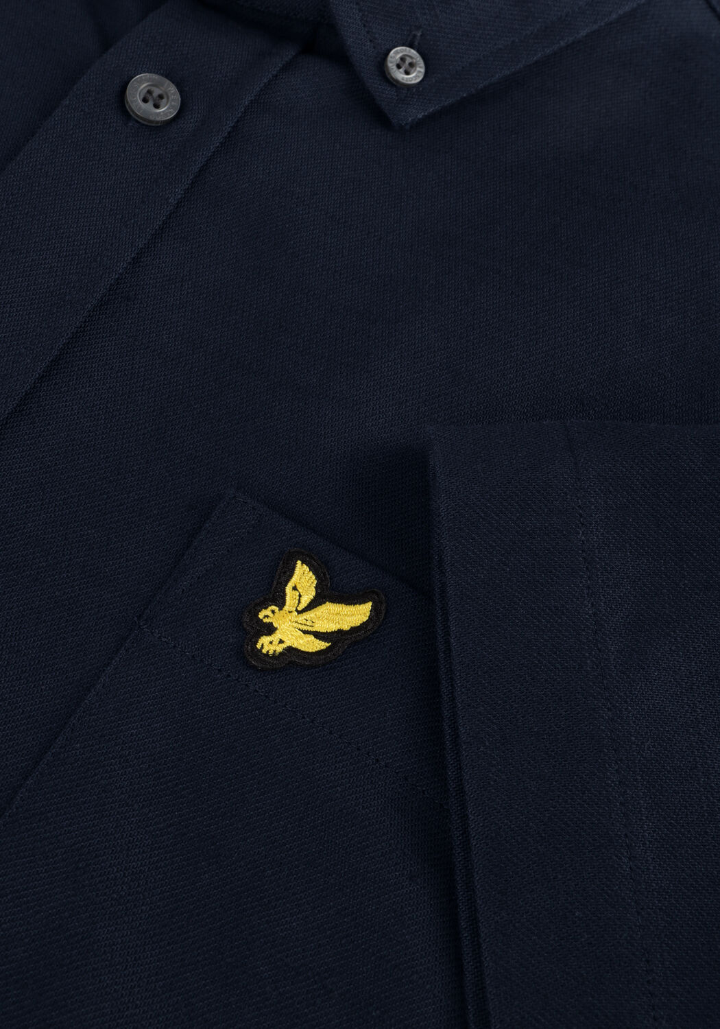 Donkerblauwe LYLE & SCOTT Casual overhemd COTTON SLUB SHORT SLEEVE SHIRT - large