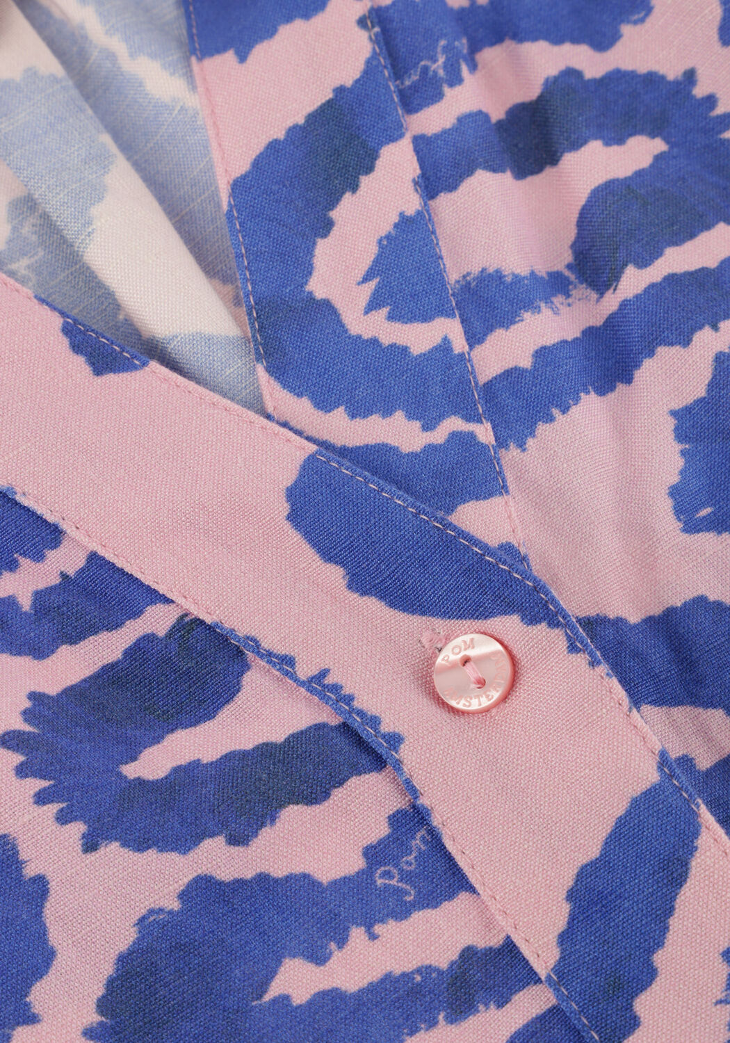 Multi POM AMSTERDAM Mini jurk DRESS WAVES PINK LINEN - large