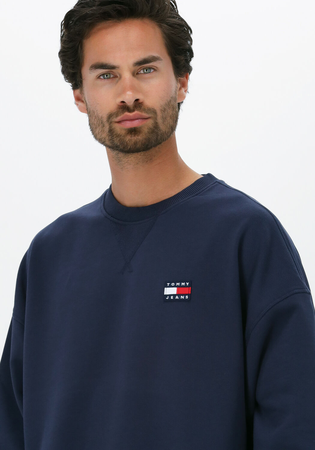 Donkerblauwe TOMMY JEANS Sweater TJM COLLEGIATE CREW Omoda