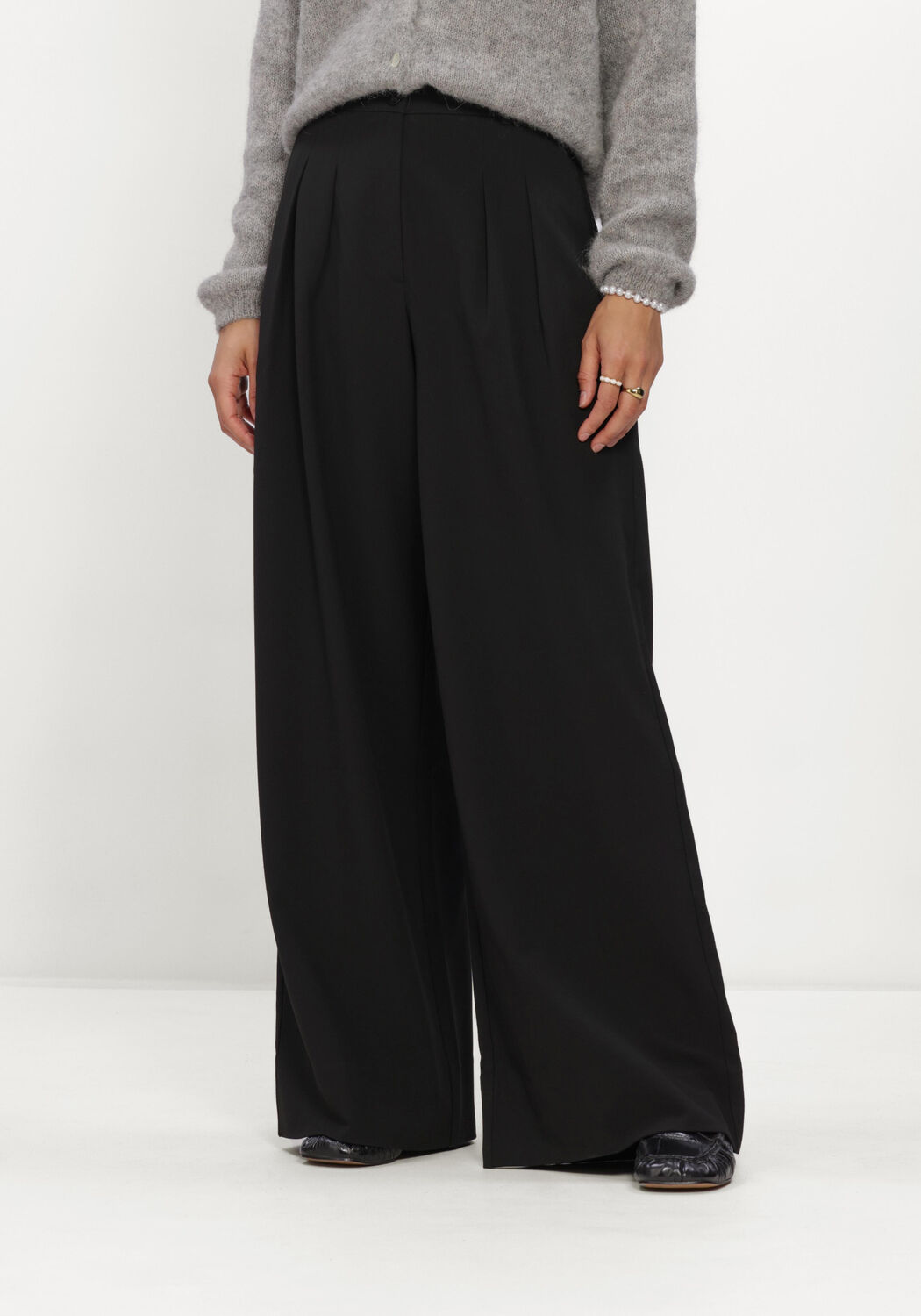 Zwarte FIVEUNITS Wijde broek KAREN - large