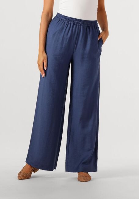 Donkerblauwe MSCH COPENHAGEN Wijde broek MSCHDISA HW PANTS - large