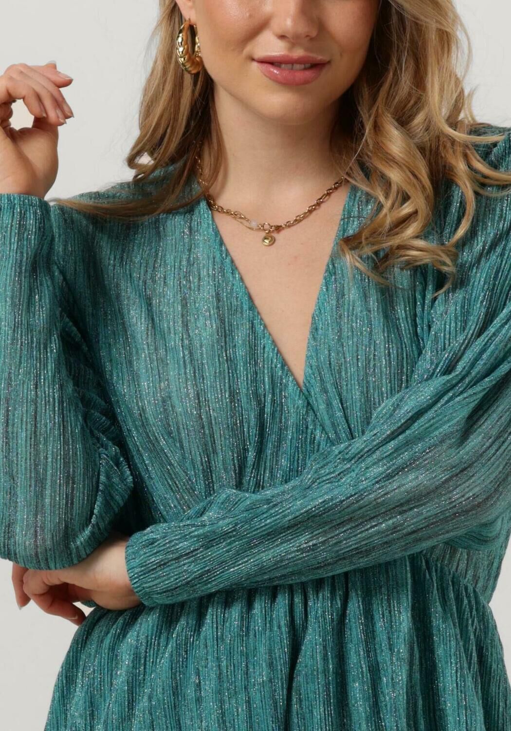 petrol alix the label mini jurk ladies knitted lurex dress