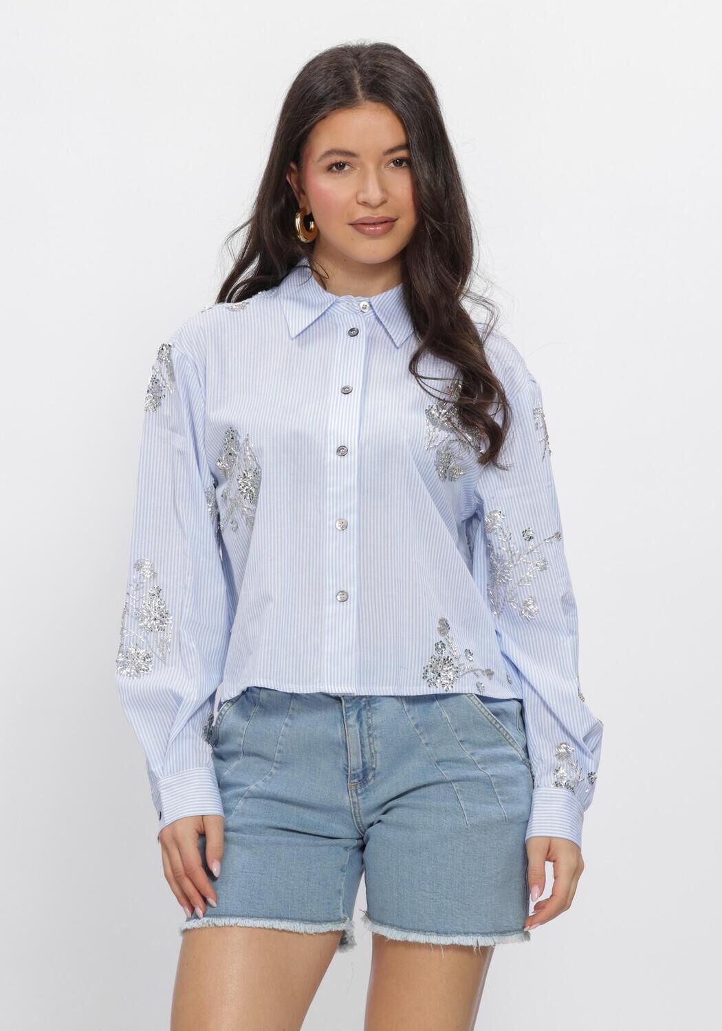 Blauwe NUKUS Blouses ADORA BLOUSE STRIPE - large