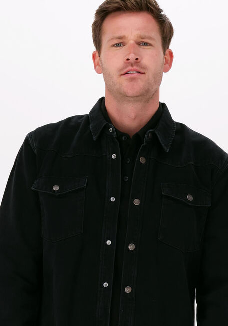 Zwarte COLOURFUL REBEL Overshirt MASON WASHED DENIM SHIRT - large