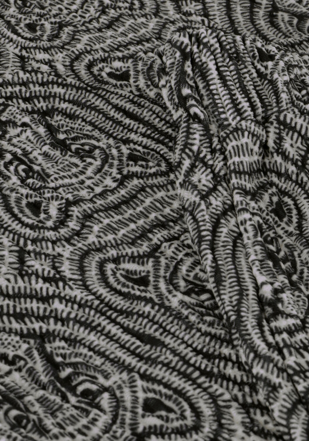 Zwarte ALIX THE LABEL Wijde broek LADIES KNITTED LEOPARD CRINKLE PANTS - large