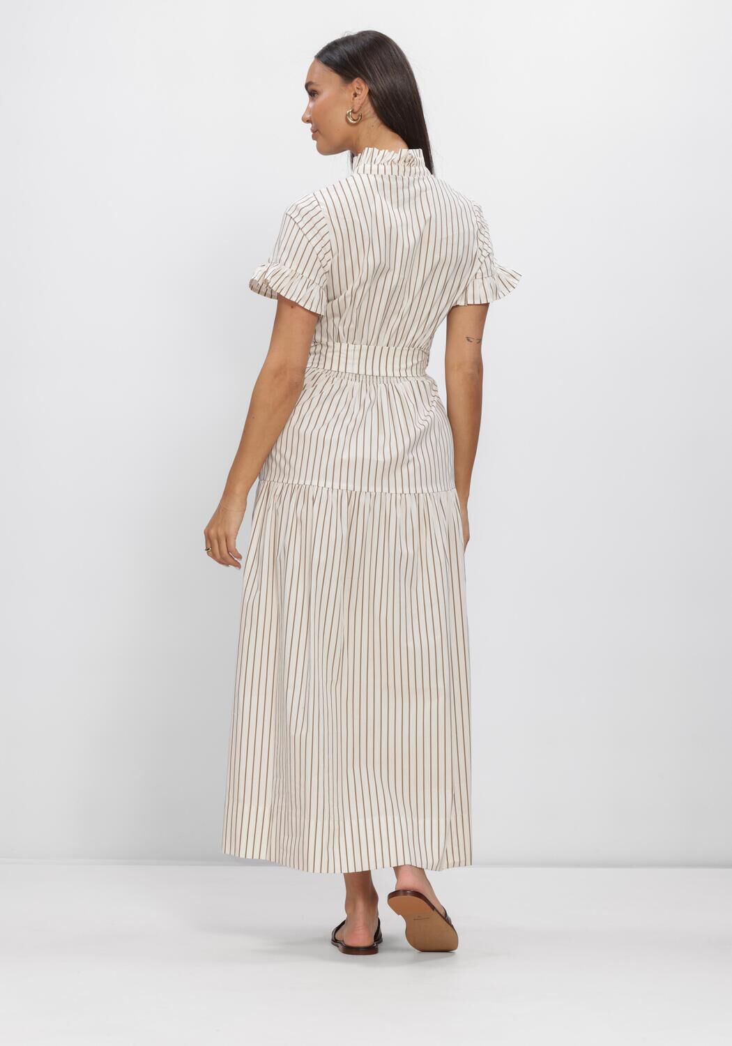 Beige NEO NOIR Jurken NELLIE WIDE STRIPE DRESS - large