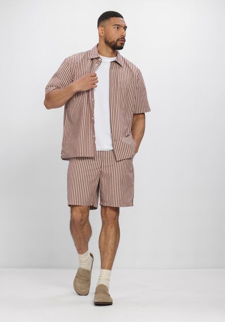 Beige SELECTED MEN Casual overhemd SLHRLXSTUART SEERSUCKER SS  SHIRT - large