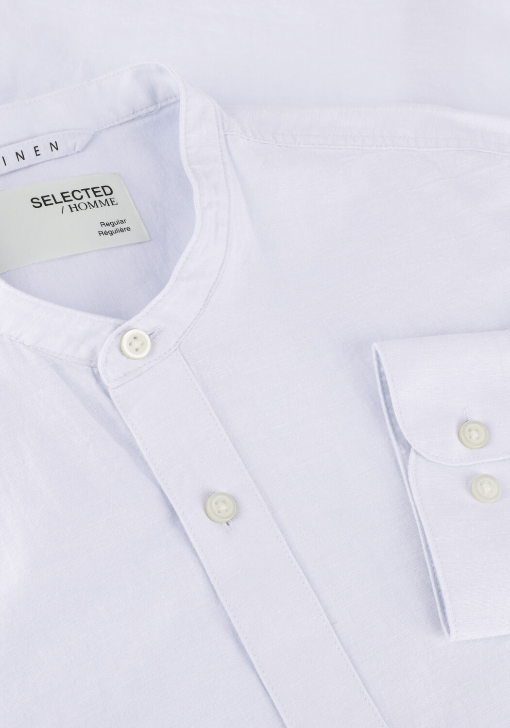 Blauwe SELECTED MEN Casual overhemd SLHREGNEW-LINEN SHIRT LS BAND - large