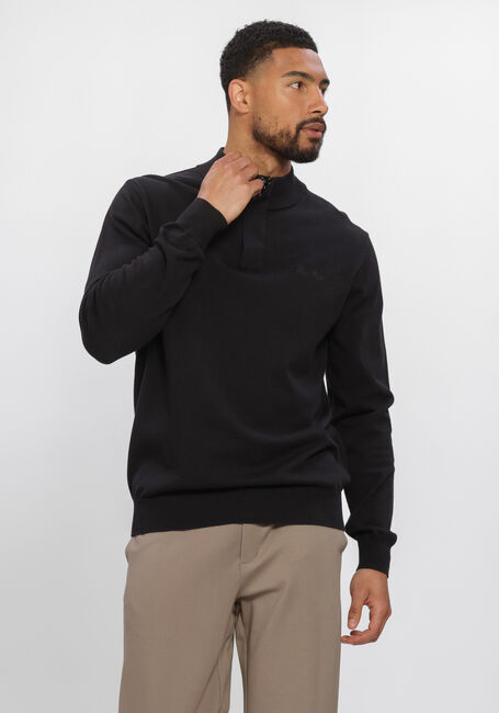 Zwarte PURE PATH Trui LIGHT WEIGHT HIDDEN HALF-ZIP - large