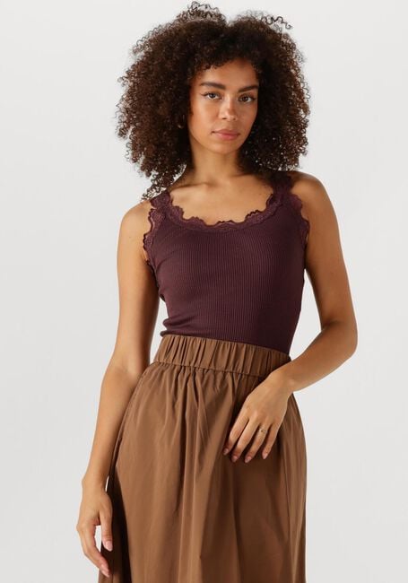 Bordeaux ROSEMUNDE Top BABETTE SILK TOP W/ LACE - large