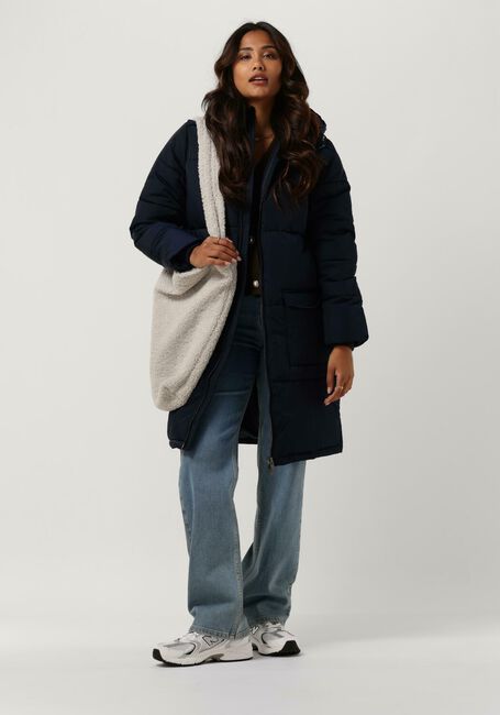 Donkerblauwe OBJECT Gewatteerde jas HANNA L/S LONG JACKET - large