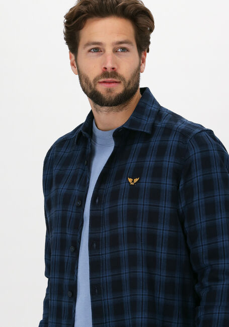 Donkerblauwe PME LEGEND Casual overhemd LONG SLEEVE SHIRT TWILL CHECK - large