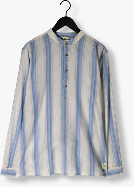 Witte SCOTCH & SODA Casual overhemd COTTON LINEN BLEND KAFTAN IN CHECKS AND STRIPES - large