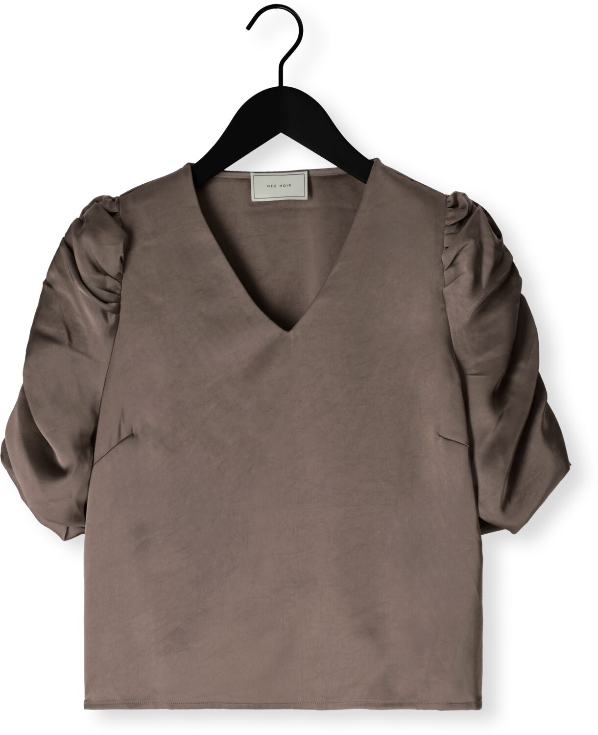 NEO NOIR Dames Blouses Elba Heavy Sateen Blouse Donkergrijs
