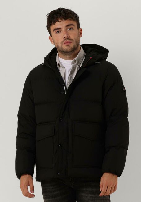Donkerblauwe TOMMY HILFIGER Gewatteerde jas HILFIGER DOWN HOODED JACKET - large