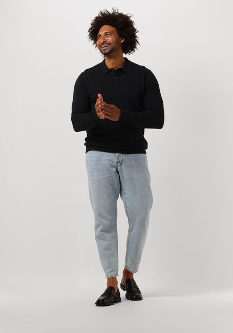 Zwarte SELECTED MEN Trui SLHREG-DAN KNIT LS POLO O - large