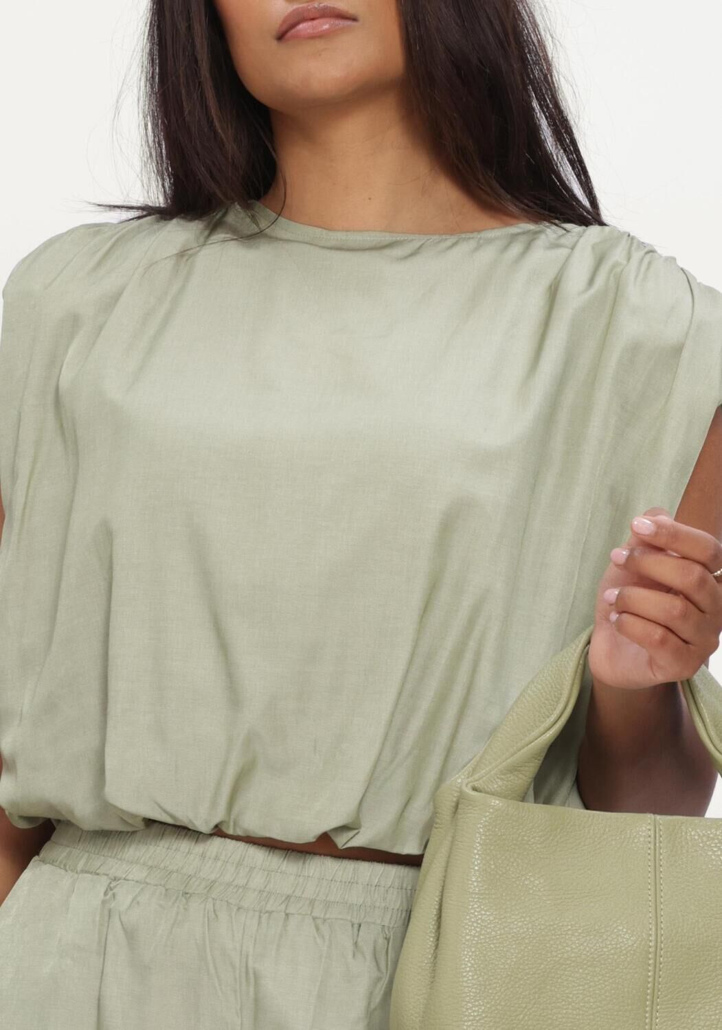 Mint REFINED DEPARTMENT Blouses LADIES WOVEN FLOWY CROPPED BLOUSE LIV - large