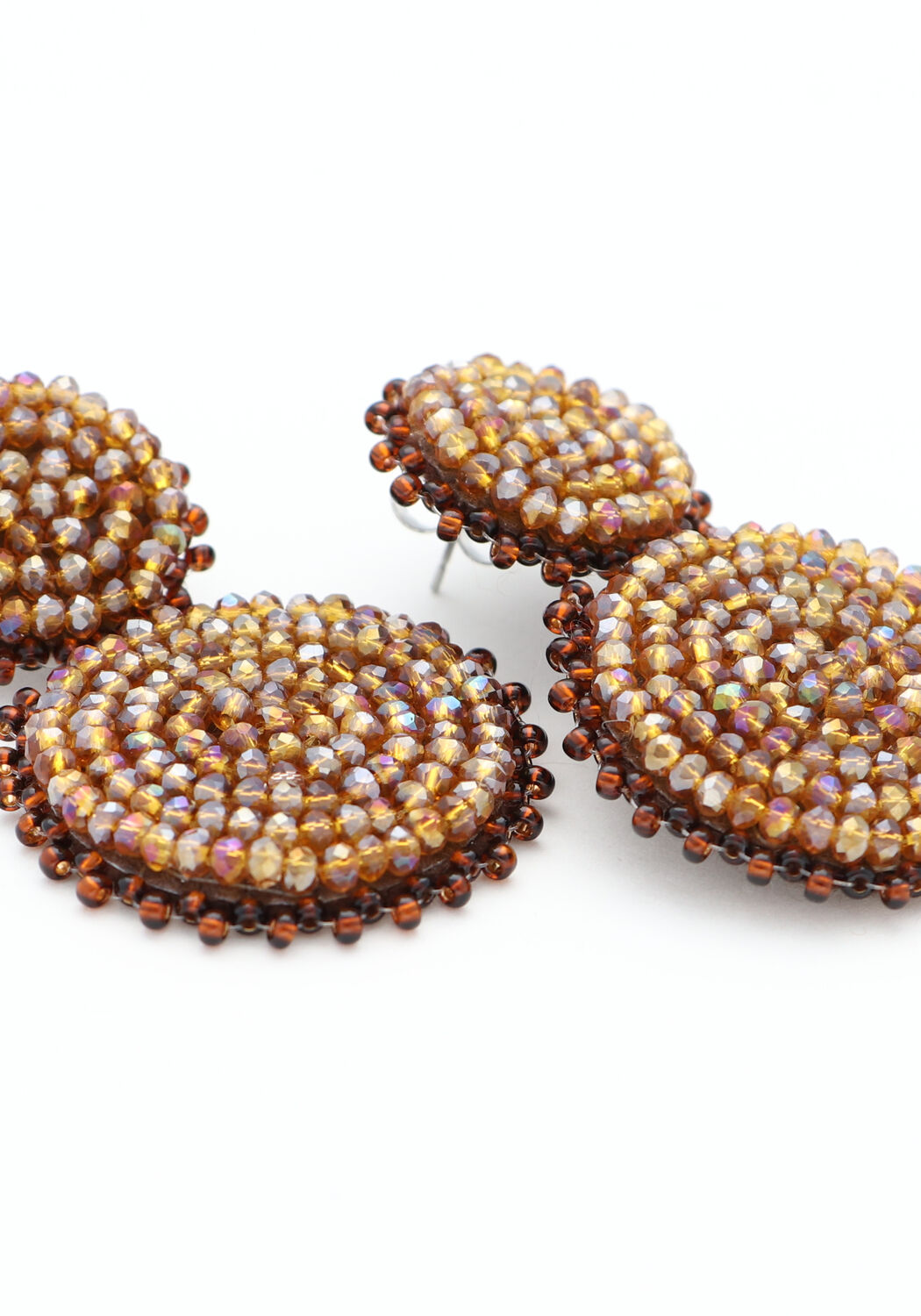 Bronskleurig PAULIE POCKET Oorbellen SMALL DOUBLE BEADS EARRINGS - large