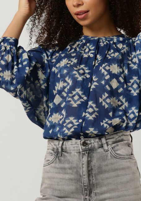 Blauwe BY-BAR Blouses LUCY MADRAS BLOUSE - large