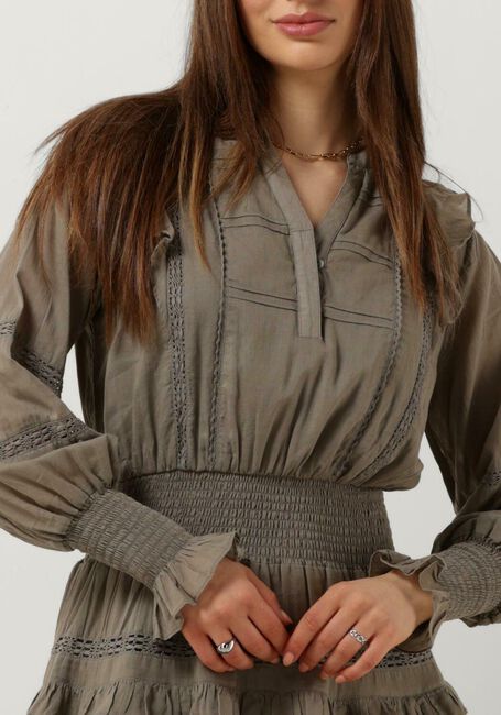 Taupe NOTRE-V Mini jurk VOILE DRESS - large
