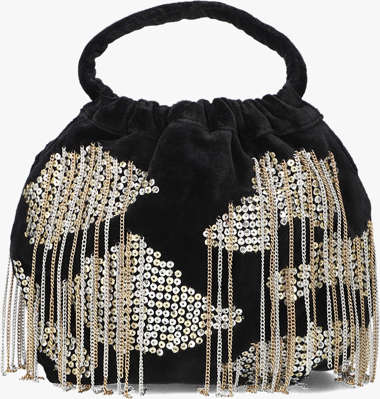 Zwarte HVISK Handtas JOLLY SEQUIN VELVET Omoda