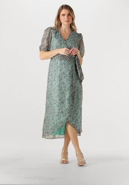Groene FREEBIRD Midi jurk BLOSSOM SS FLOWER - large