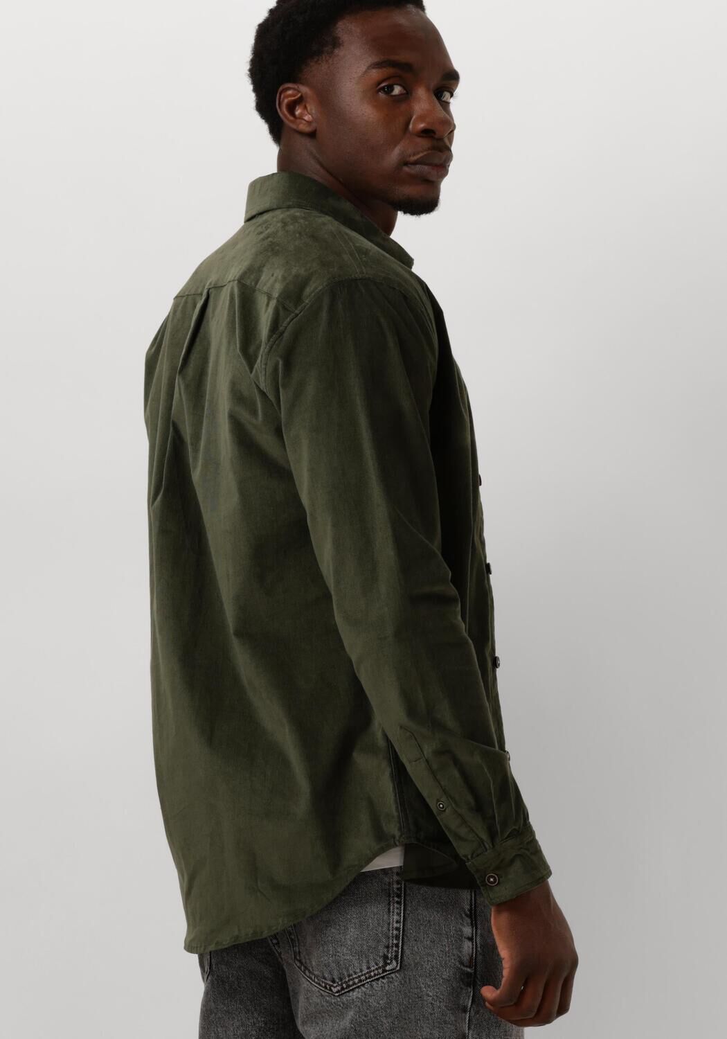 ANERKJENDT Heren Overhemden Akleif Solid Cord Shirt Groen