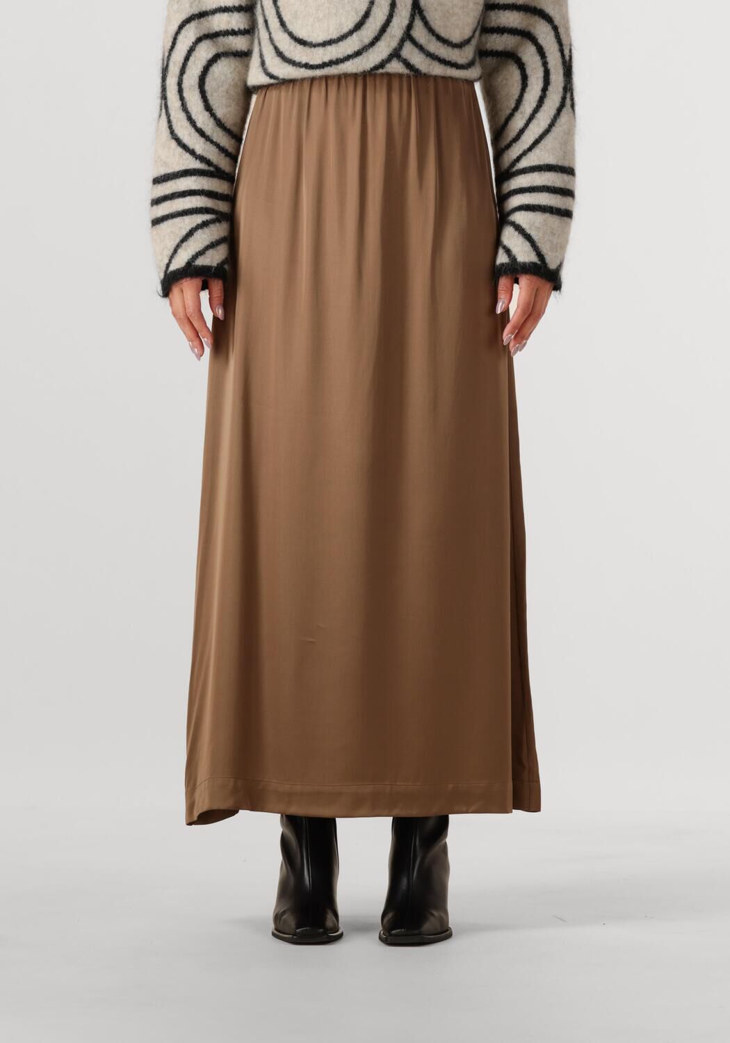 Beige SECOND FEMALE Maxirok ERMINE SKIRT - large