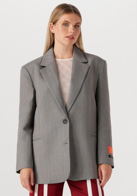 Grijze ALIX THE LABEL Blazer LADIES WOVEN CLASSY GRANDAD BLAZER - large