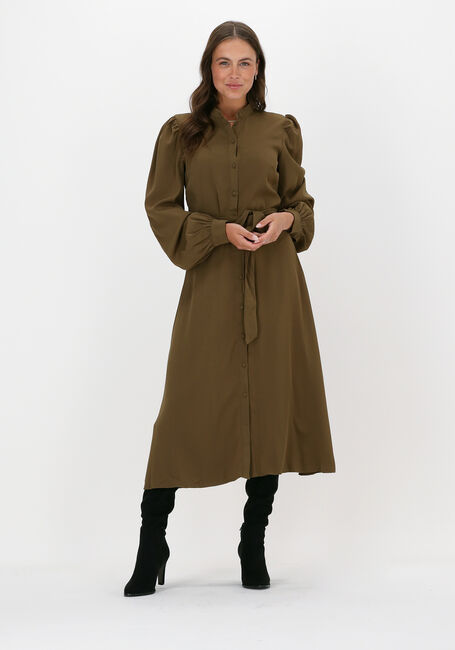 Groene NA-KD Midi jurk BALLON SLEEVE MIDI DRESS - large