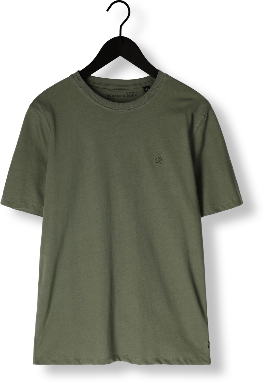 SCOTCH & SODA Heren Polo's & T-shirts Seasonal Core Regular-fit Logo T-shirt Donkergroen